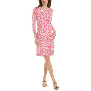 J. McLaughlin Vibrant Pink and White Patterned Maxi Dress